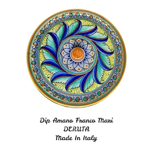 Stunning Vintage Signed Franco Mari DERUTA Bowl w/Matching Lid Made In Italy - Picture 2 of 12